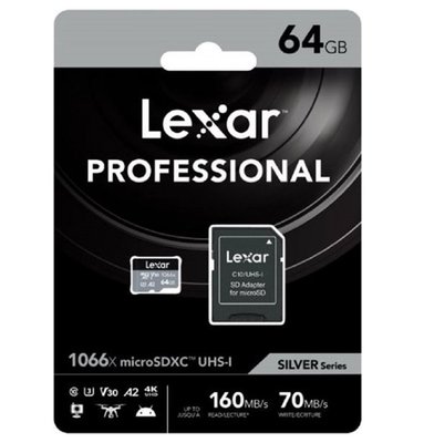 Lexar%20Professional%201066x%20Class%2010%20UHS-I%20U3%20A2%20V30%2064%20GB%20Micro%20SD%20Kart