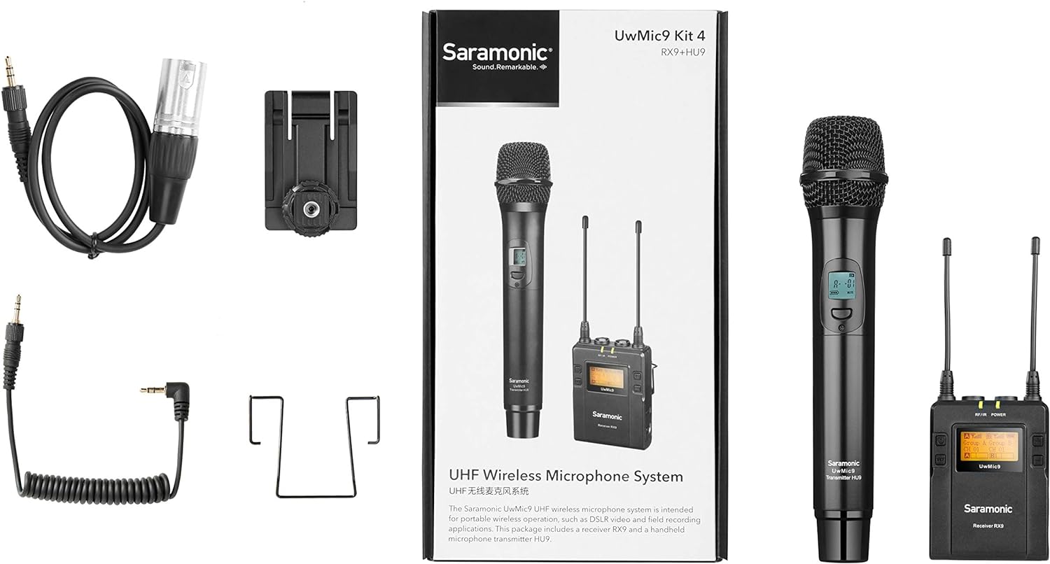 Saramonic%20UWMİC9%20RX9%20+%20HU9%20UHF%201%20Verici%20+%201%20Alıcı%20Kablosuz%20El%20Mikrofonu